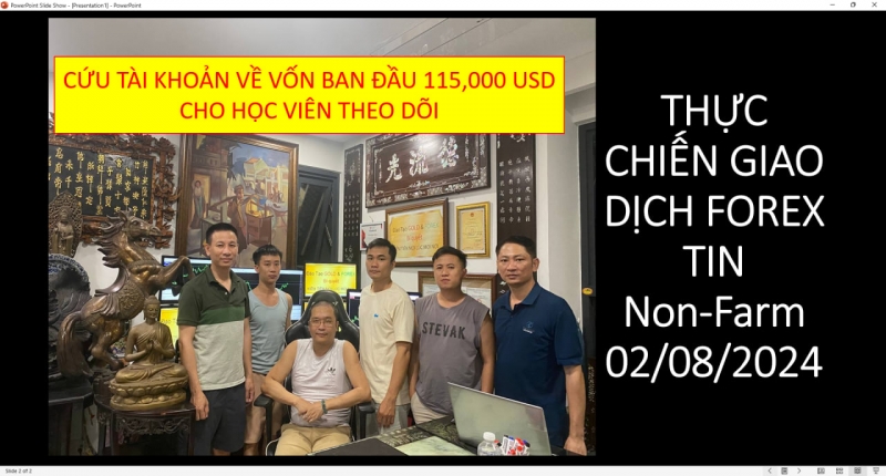 HỌC VIÊN THEO DÕI THẦY TRẦN QUÔC MINH CỨU TÀI KHOẢN FOREX Non-Farm 01/08/2024